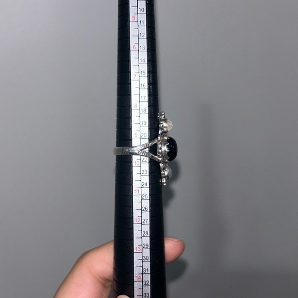 Black Onyx and Moonstone Ring (9.5) - Picture 5 of 5